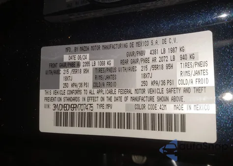 2024 Mazda Cx-30 2.5 S Premium Package from USA, damaged, VIN 3MVDMBDM9RM707475